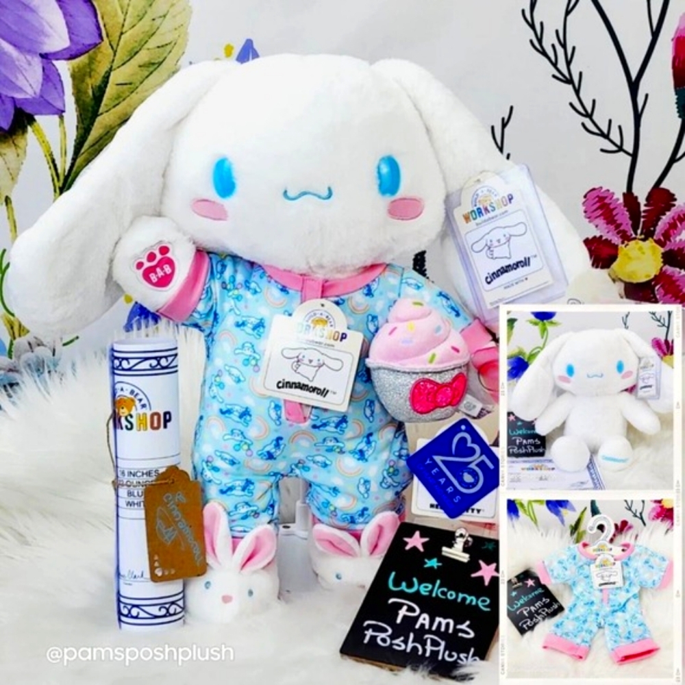 Build A Bear Sanrio CINNAMOROLL Hello Kitty Sleeper 25th Anniversa Cupcake Plush